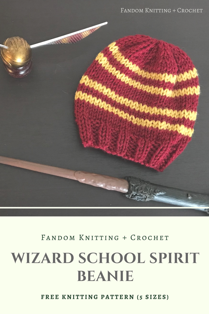 Adult Size Harry Potter Hogwarts Striped Knit Slouch Beanie