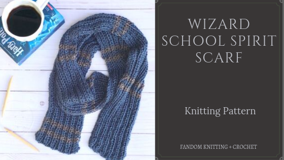 Blue Wizard School Scarf Knitting Bundle Pack Wool and Knitting Pattern Provided!